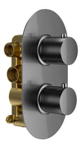 LBC Twin Outlet Concealed Thermostatic Shower Valve - Gunmetal Grey