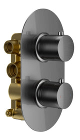 LBC Twin Outlet Concealed Thermostatic Shower Valve - Gunmetal Grey