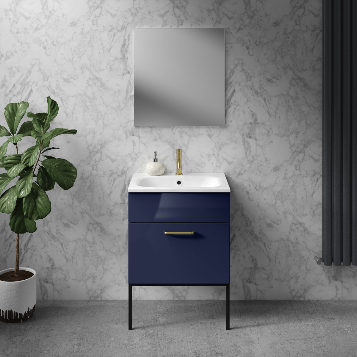 600mm Wide Vanity Units _ Basin_gloss indigo