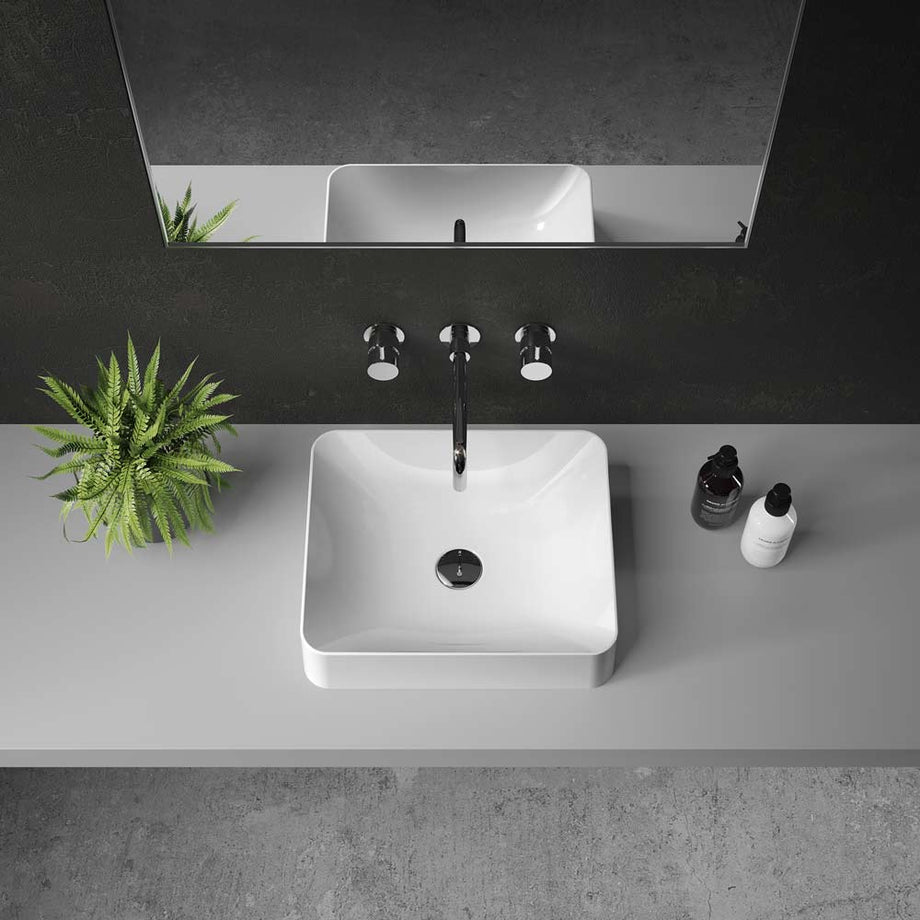 Gilpin Stone Square Countertop Basin 450 – The Luxury Bath Company