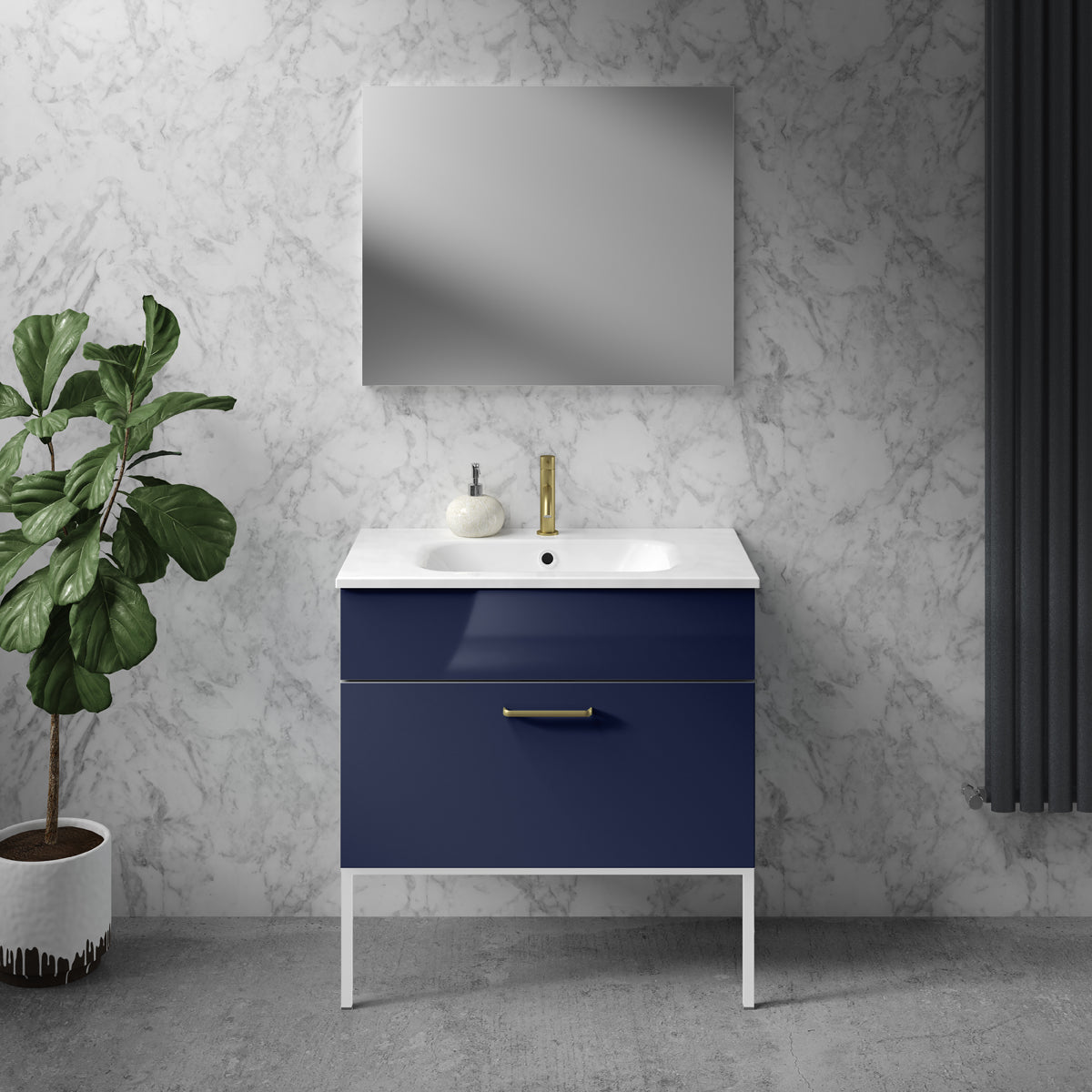 800mm Wide Vanity Units _gloss indigo