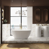 The Audsley 1500 freestanding stone bath in modern London hotel bathroom.