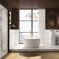 Godwin Luxury Stone Round Freestanding Soaking Tub Bath 1100