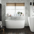 Lawrence Back to Wall Stone Freestanding Bath 1580 (with overflow)