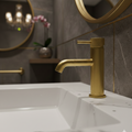 LBC Knurled Monobloc Mini Basin Mixer Tap - Brushed Brass