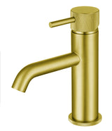 LBC Knurled Monobloc Mini Basin Mixer Tap - Brushed Brass