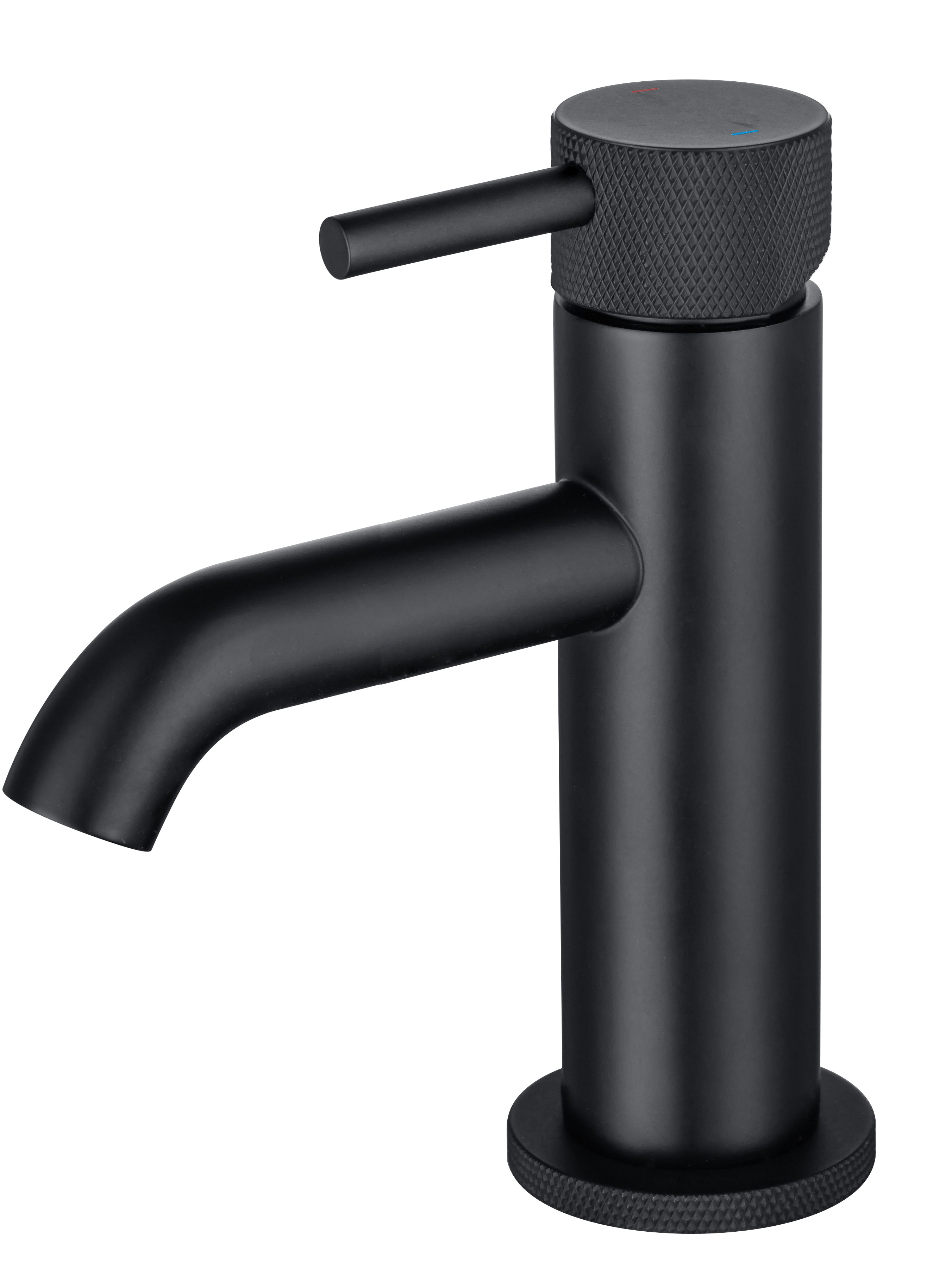LBC Knurled Monobloc Mini Basin Mixer Tap - Matt Black