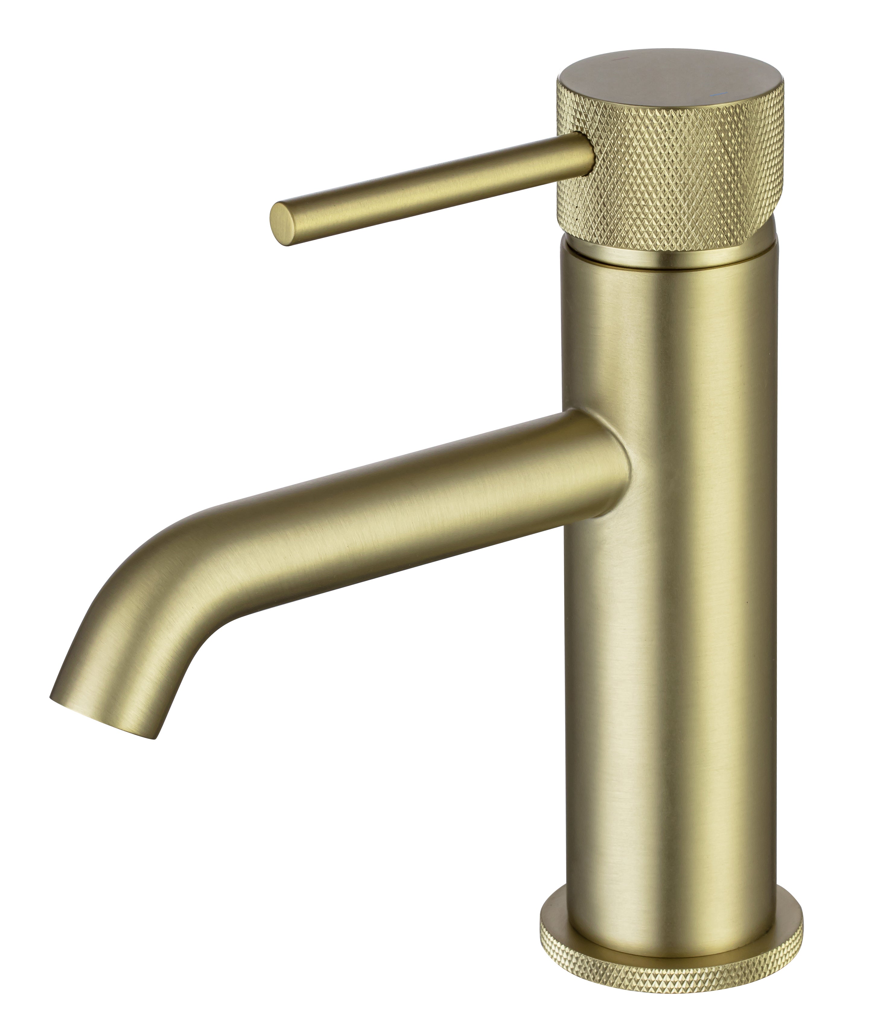 LBC Knurled Monobloc Basin Mixer Tap - Brushed Brass