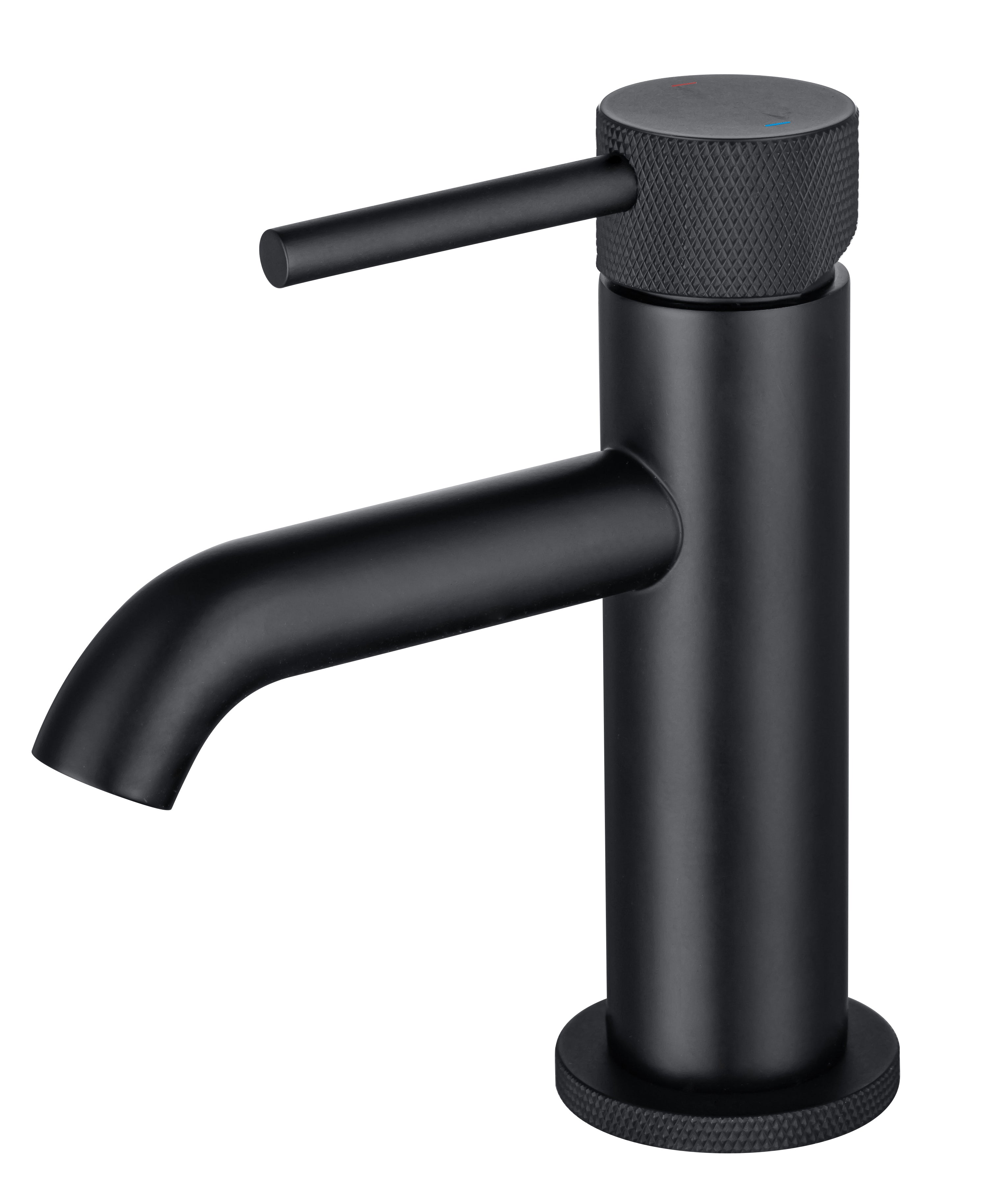 LBC Knurled Monobloc Basin Mixer Tap - Matt Black