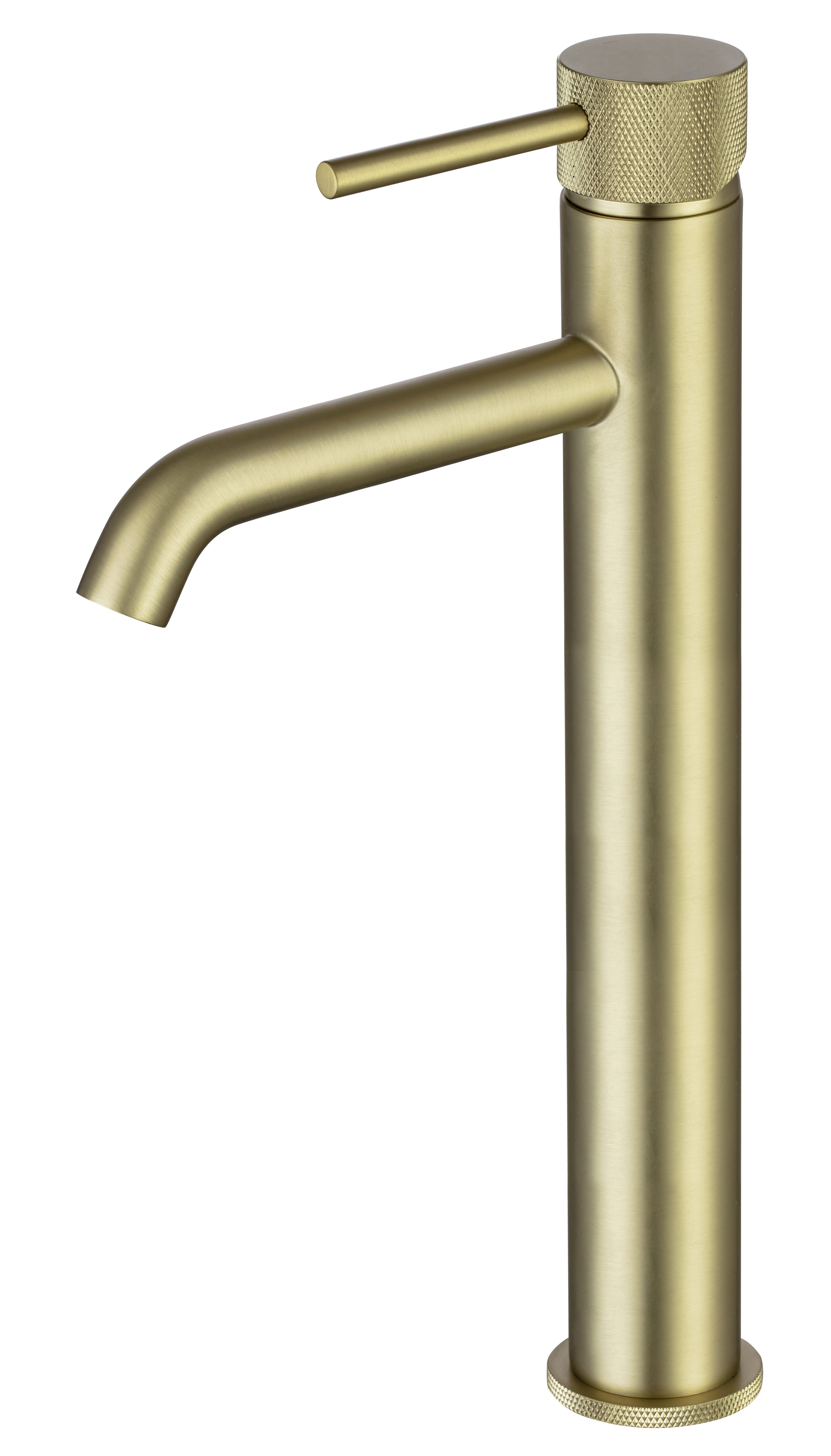 LBC Knurled Monobloc Tall Basin Mixer Tap - Brushed Brass