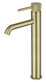 LBC Knurled Monobloc Tall Basin Mixer Tap - Brushed Brass