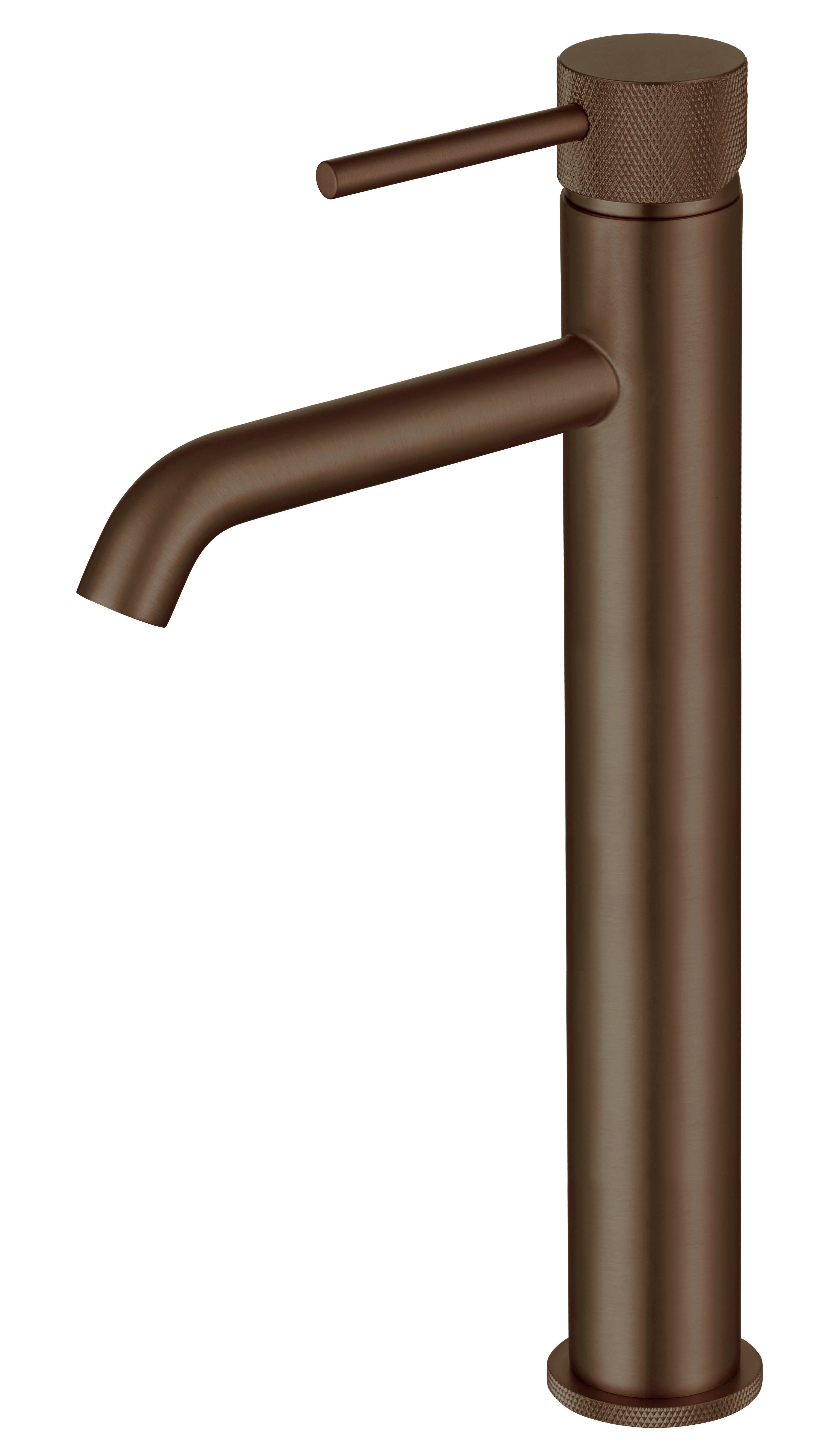LBC Knurled Monobloc Tall Basin Mixer Tap - Brushed Bronze