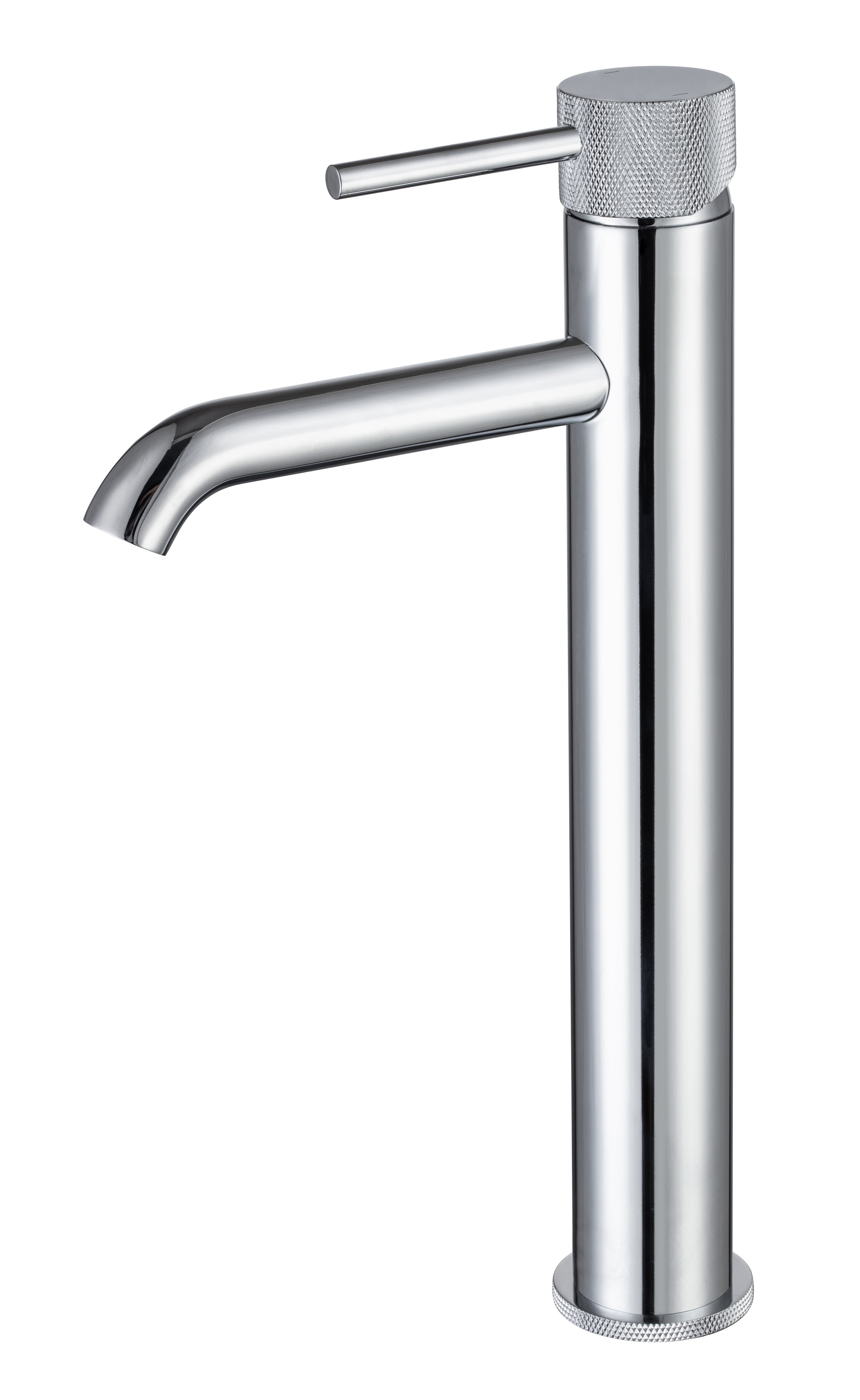 LBC Knurled Monobloc Tall Basin Mixer Tap - Chrome