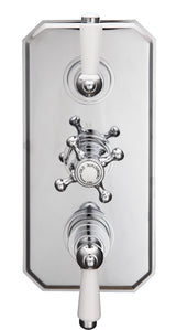 LBC Traditional Twin Outlet Concealed Thermostatic Shower Valve - Chrome