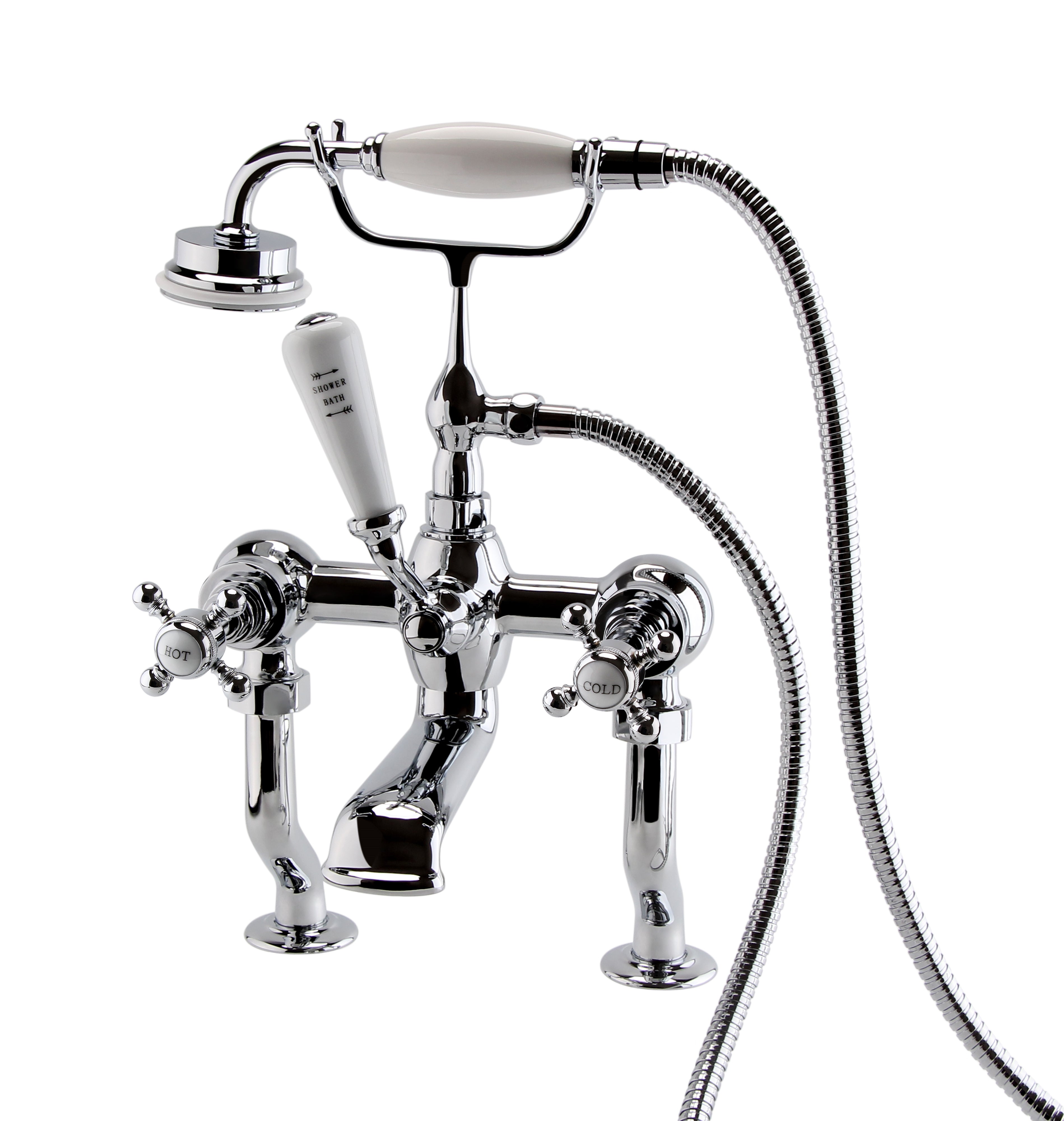 LBC Traditional Deck Mounted Bath Shower Mixer - Chrome