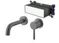 LBC Wall Mounted 2 Hole Basin Mixer Tap - Gunmetal Grey