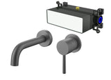 LBC Wall Mounted 2 Hole Basin Mixer Tap - Gunmetal Grey