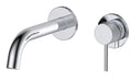 LBC Knurled Wall Mounted 2 Hole Basin Mixer Tap - Chrome