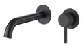 LBC Knurled Wall Mounted 2 Hole Basin Mixer Tap - Matt Black