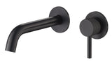LBC Knurled Wall Mounted 2 Hole Basin Mixer Tap - Matt Black