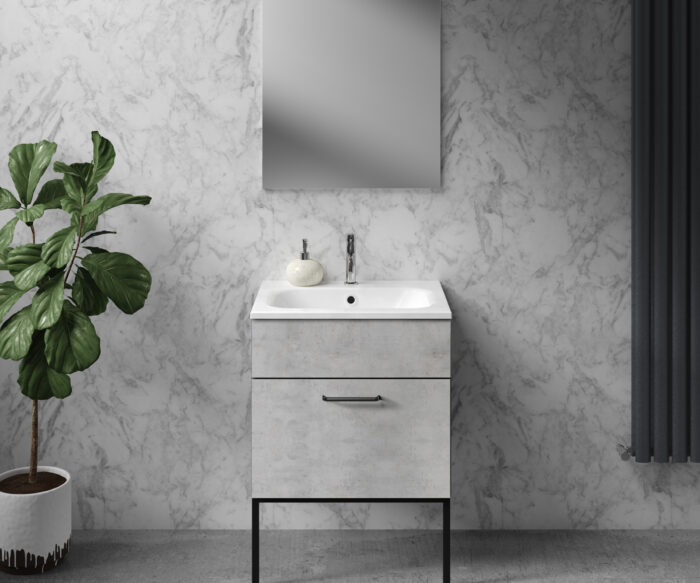 Morley Luxury Bathroom Vanity Unit 600 - Concrete Pillar
