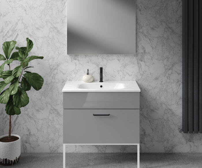 Morley Luxury Bathroom Vanity Unit 800 - Gloss Graphite